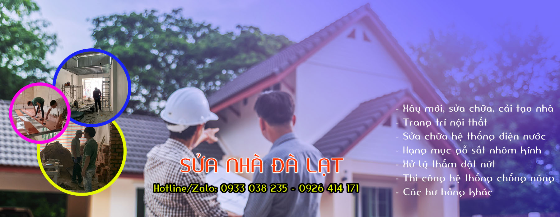 Sửa nhà Đà Lạt trọn gói uy tín bảo hành công trình